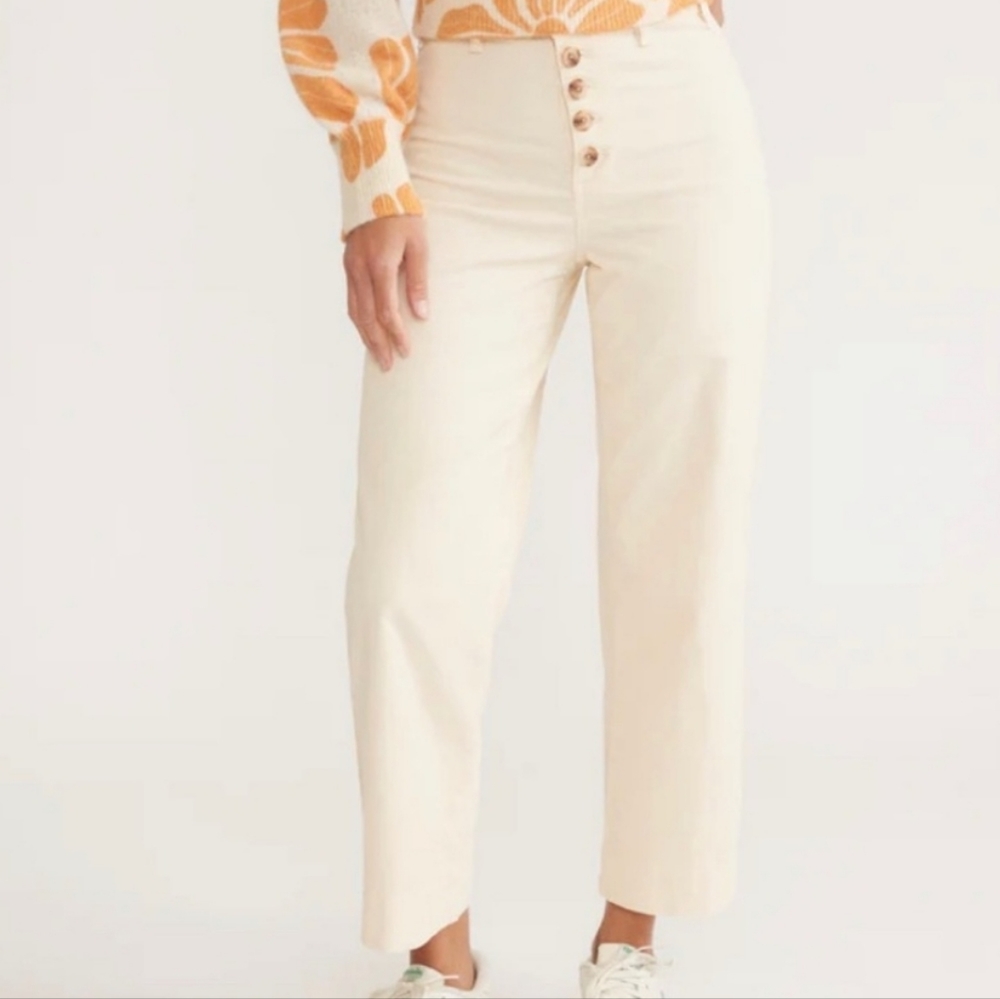 Marine Layer Corduroy Bridget Wide Leg Crop - Ivory Size 14 NWT ❤️ make an offer